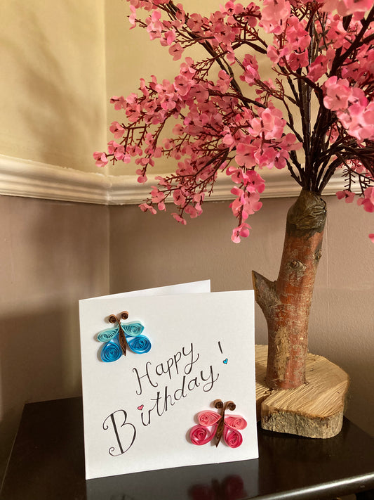 Quilled Birthday Card Butterflies