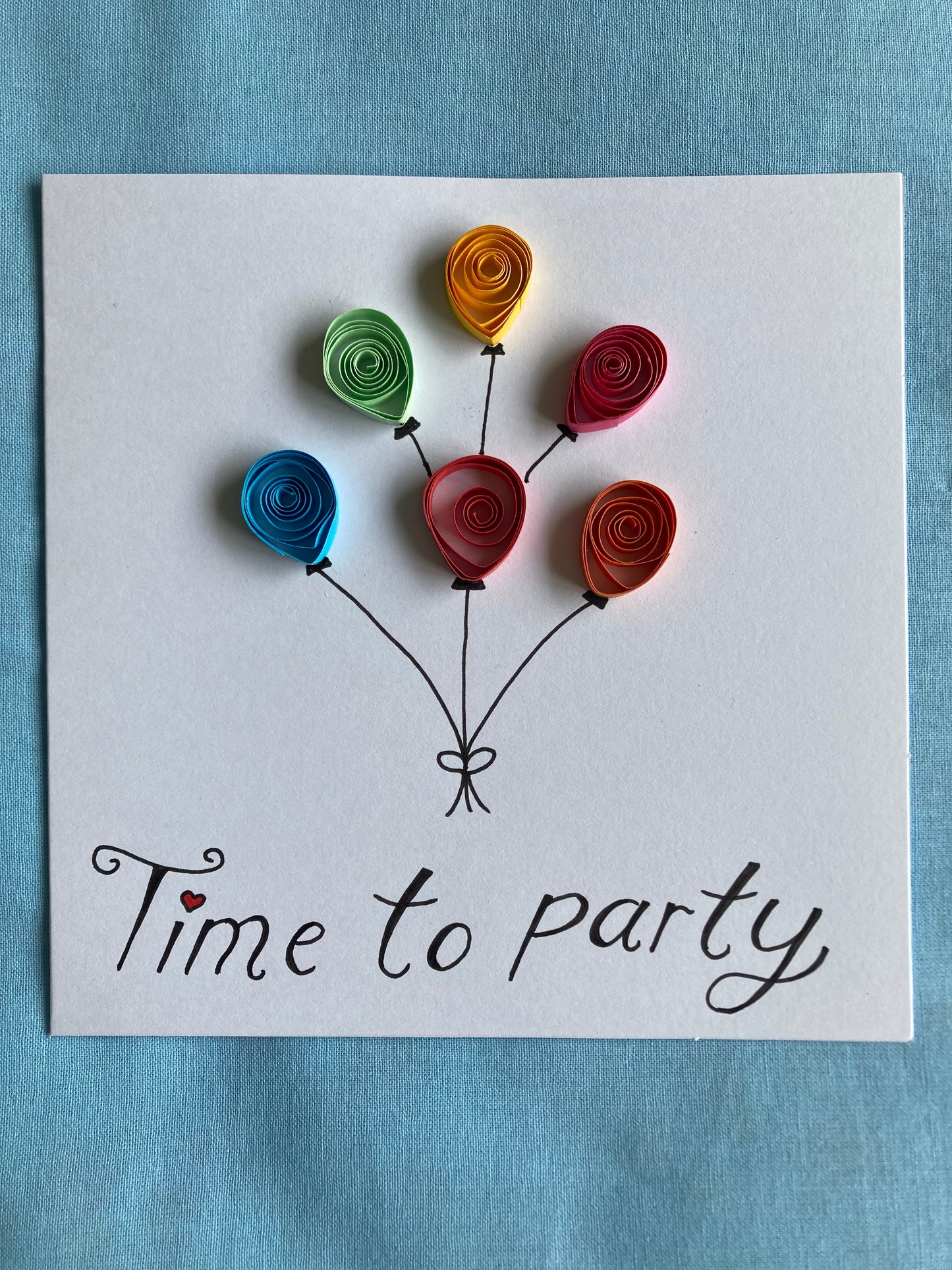 Time to party quilled card